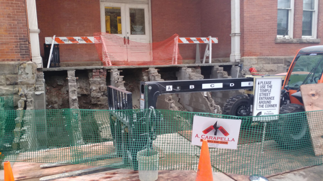 Village Hall step work underway… finally News, Sports, Jobs